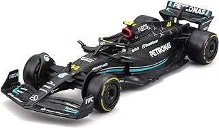 Bburago Formula 1 F1 MB W14 2023 (Hamilton) Race Car - 1:43 Scale - Incredibly Detailed Die-Cast Replica Collectible Model Vehicle, Black