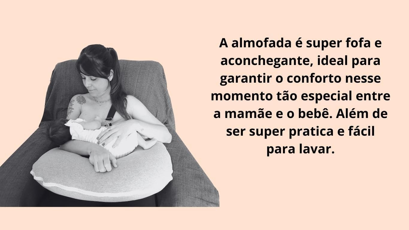 ALMOFADA DE AMAMENTAR MOLETOM CINZA - BEM FIRME!!!! BEBÊ QUERIDO