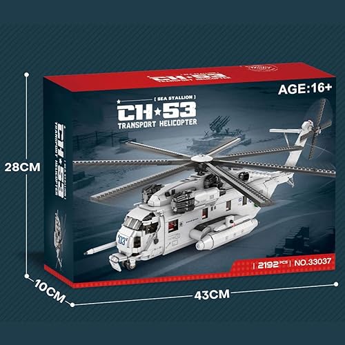 Miniatura 8 de KAROYD Technic 135 CH-53E Super Stallion Kit de construcción, moderno juego de bloques de construcción militar compatible con Lego (2192 piezas)