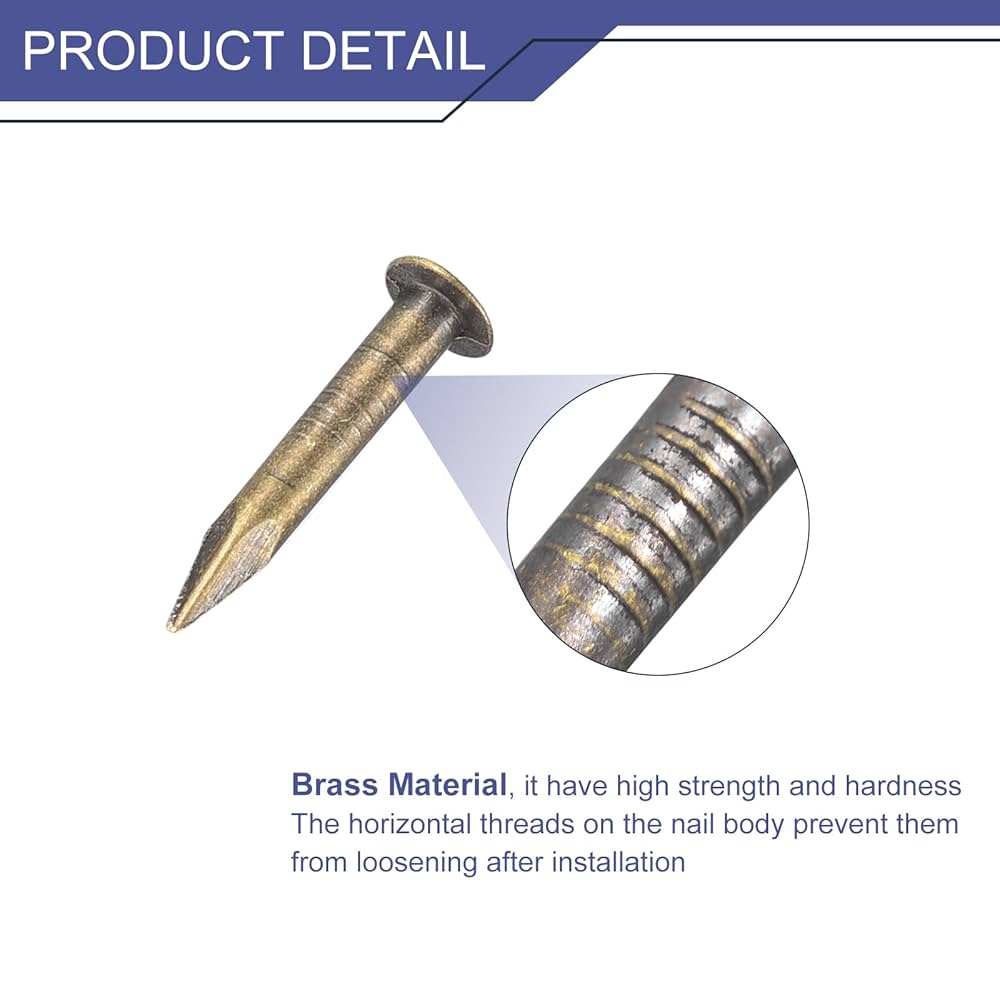 Sourcing Map 140Pcs Small Tiny Nails 2x15mm (DXL) Tiny Brass Nails