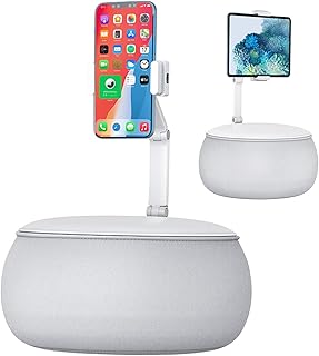 PEPPER JOBS Cell Phone/Tablet Pillow Stand for Bed 360° Angle Adjustable Clip Clamp Cell Phone Holder Dual-arms Height Adjustment Cell Phone Pillow Stand for iPhone 13,12,4.5-13''Phone/Kindle/Tablet