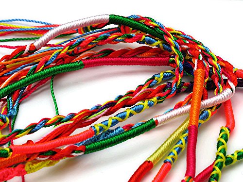 Yoogeer 50pcs Wholesae BULK Jewelry lots Colorful Braid Friendship Cords Strand Bracelet - Image 4