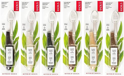 RADIUS Cepillo de hilo dental con fuente de cepillo de dientes, sin BPA y aceptado por la ADA, mejora la salud de las encías y reduce los problemas