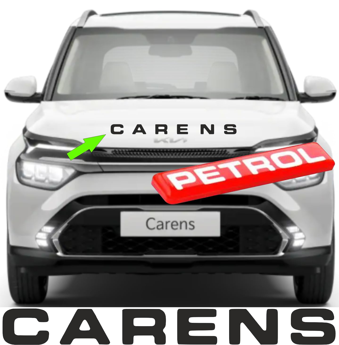 Carlooks CARENS 3D Letters 3D Petrol Emblem 3D Logo Name Alphabets for Car Bonnet, Dickey and Doors -for All Cars – One Set_ Black-image-48