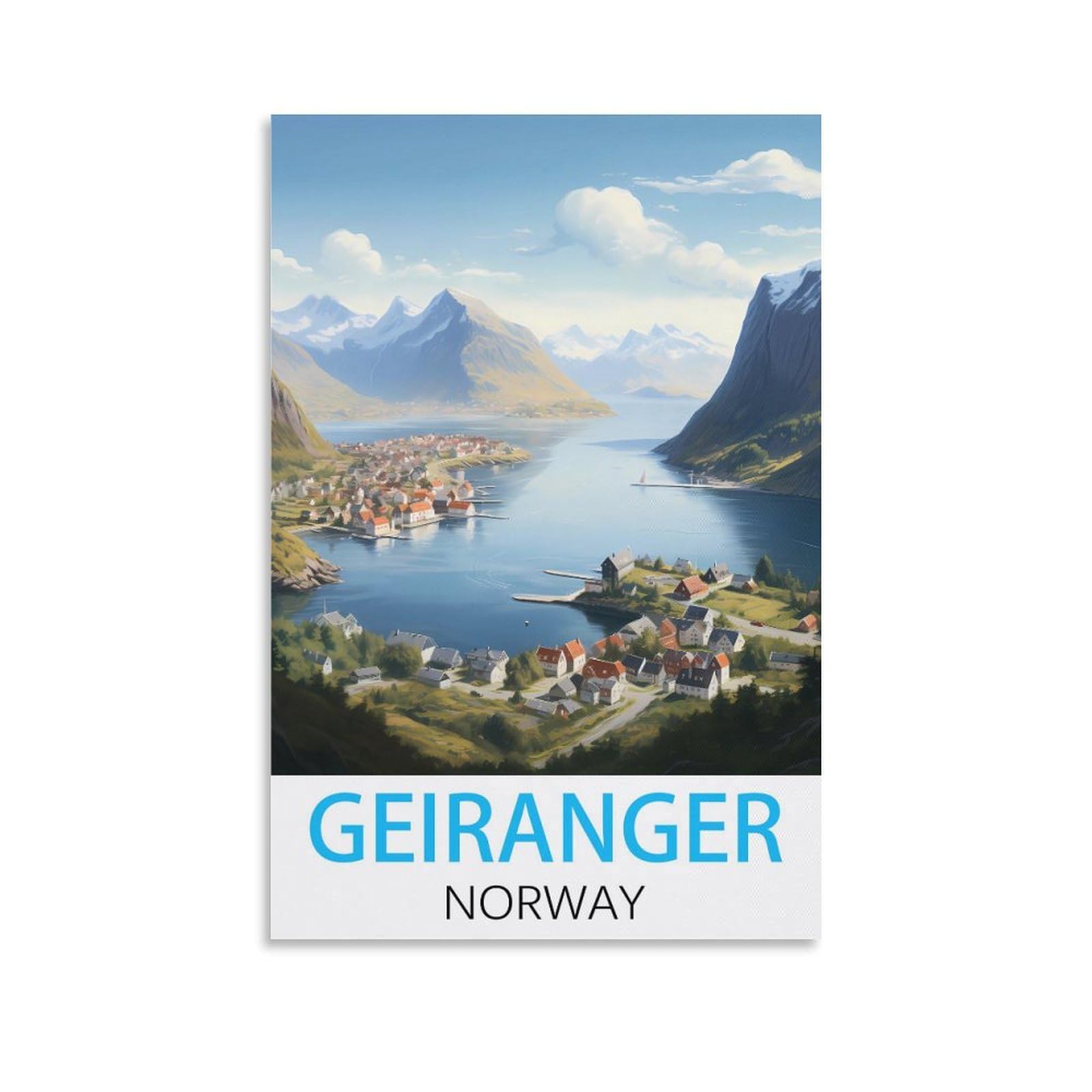 EZMLFA Diamond Painting Kits for Adults,Geiranger Norways DIY Diamond Painting Art Kit for Beginners Home Wall Decor Arts and Craft Kits for Adults Kids 30x40cm
