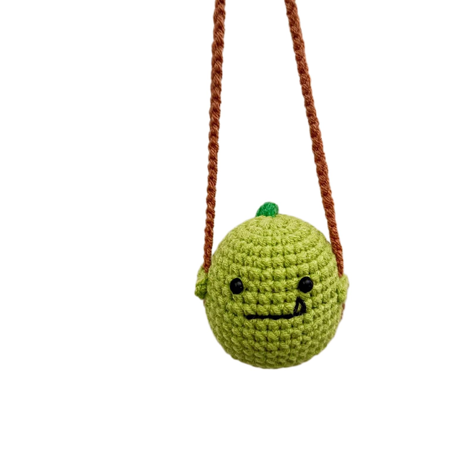 Automotive Charms Knitted Animal Pattern Decoration Crochet Pendant Car Rearview Glass Hanging Ornament Friend Fun Driving Car Ornament