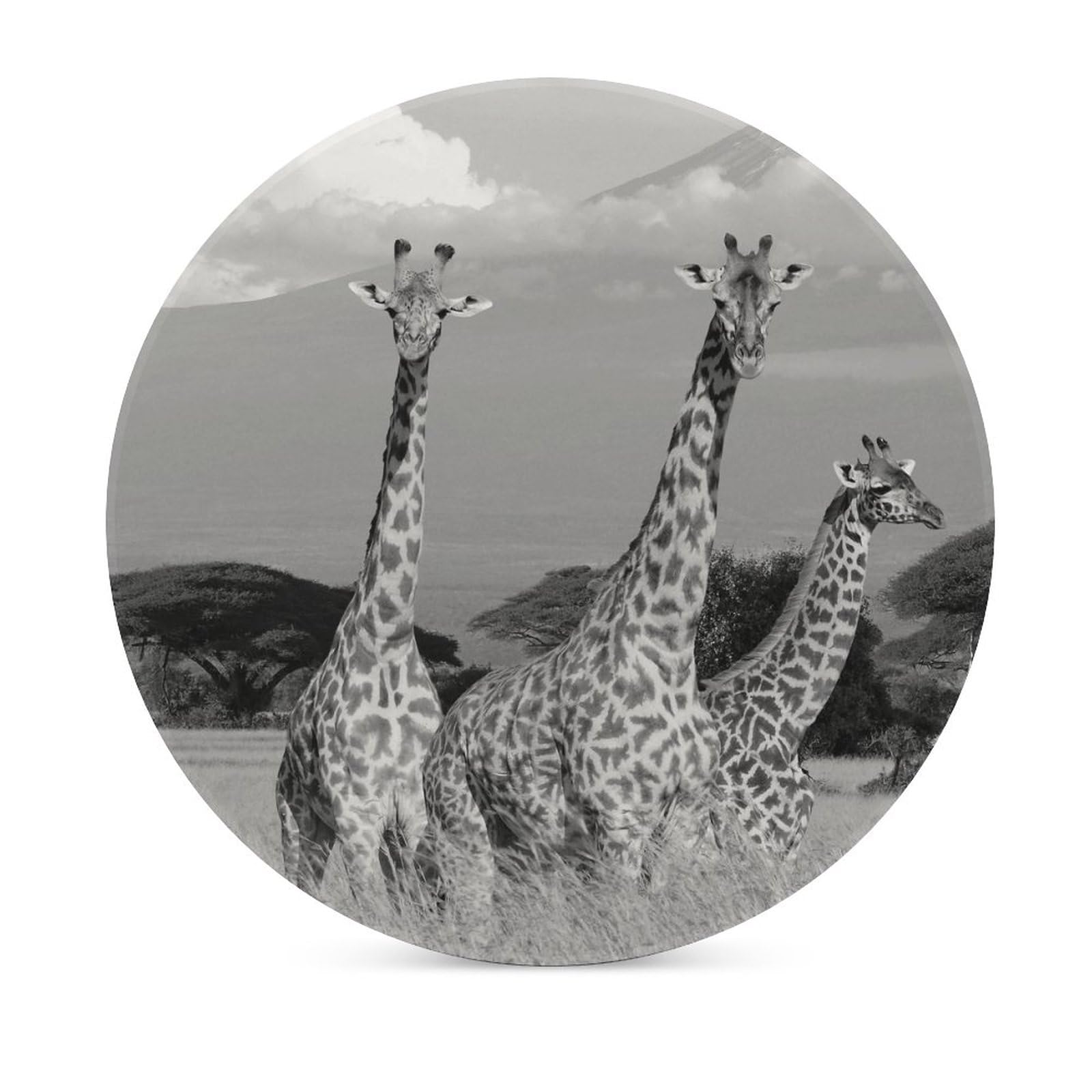 Sottobicchiere in lino - Giraffe nella Savana Animali Selvatici Africa