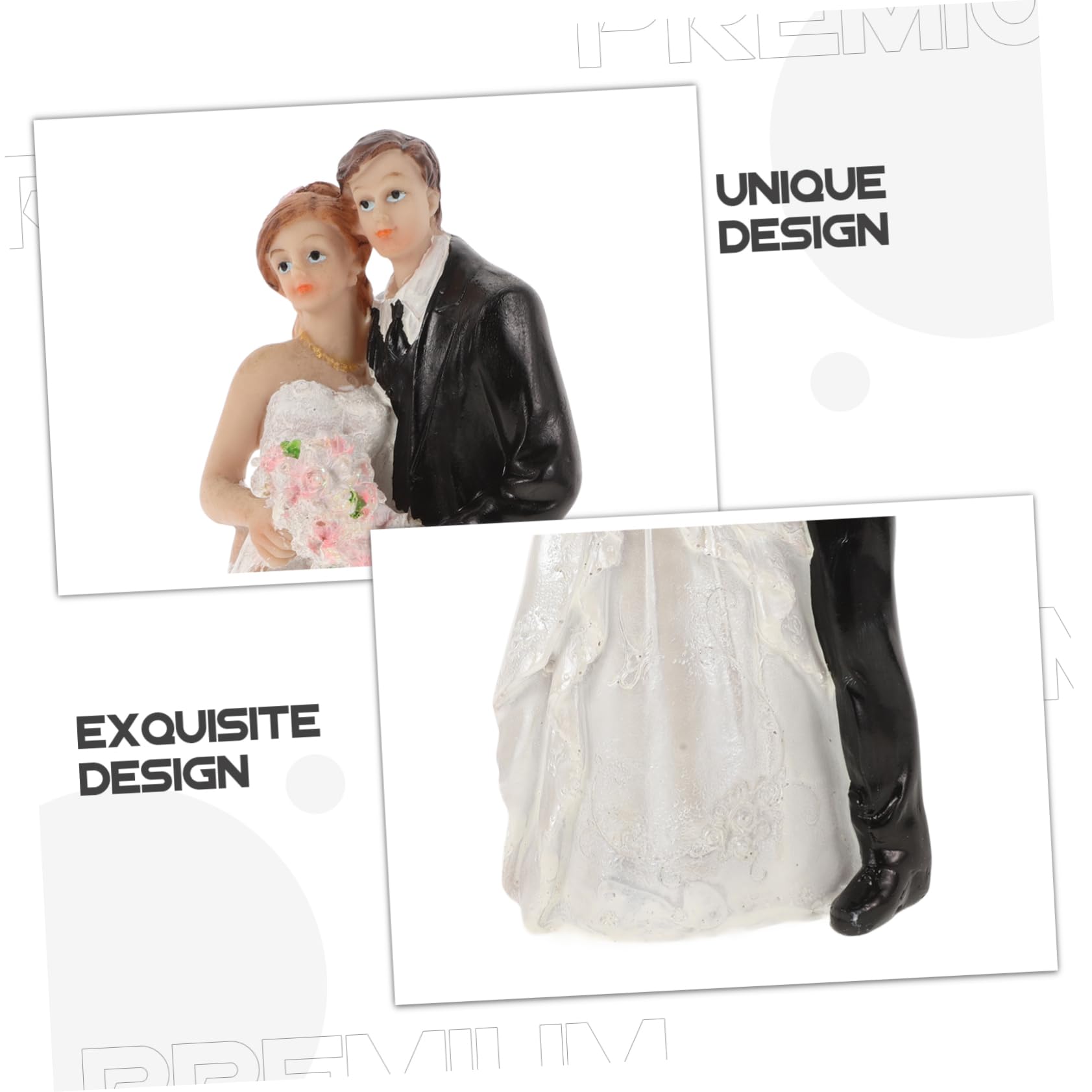 CHILDWEET Mr und Mrs Hochzeit Elegante Hochzeitstortenfiguren aus Synthetischem Harz mit Einzigartigem Design und Langlebiger Vielseitiger Nutzung als Hübsches Brautpaar für Cupcake
