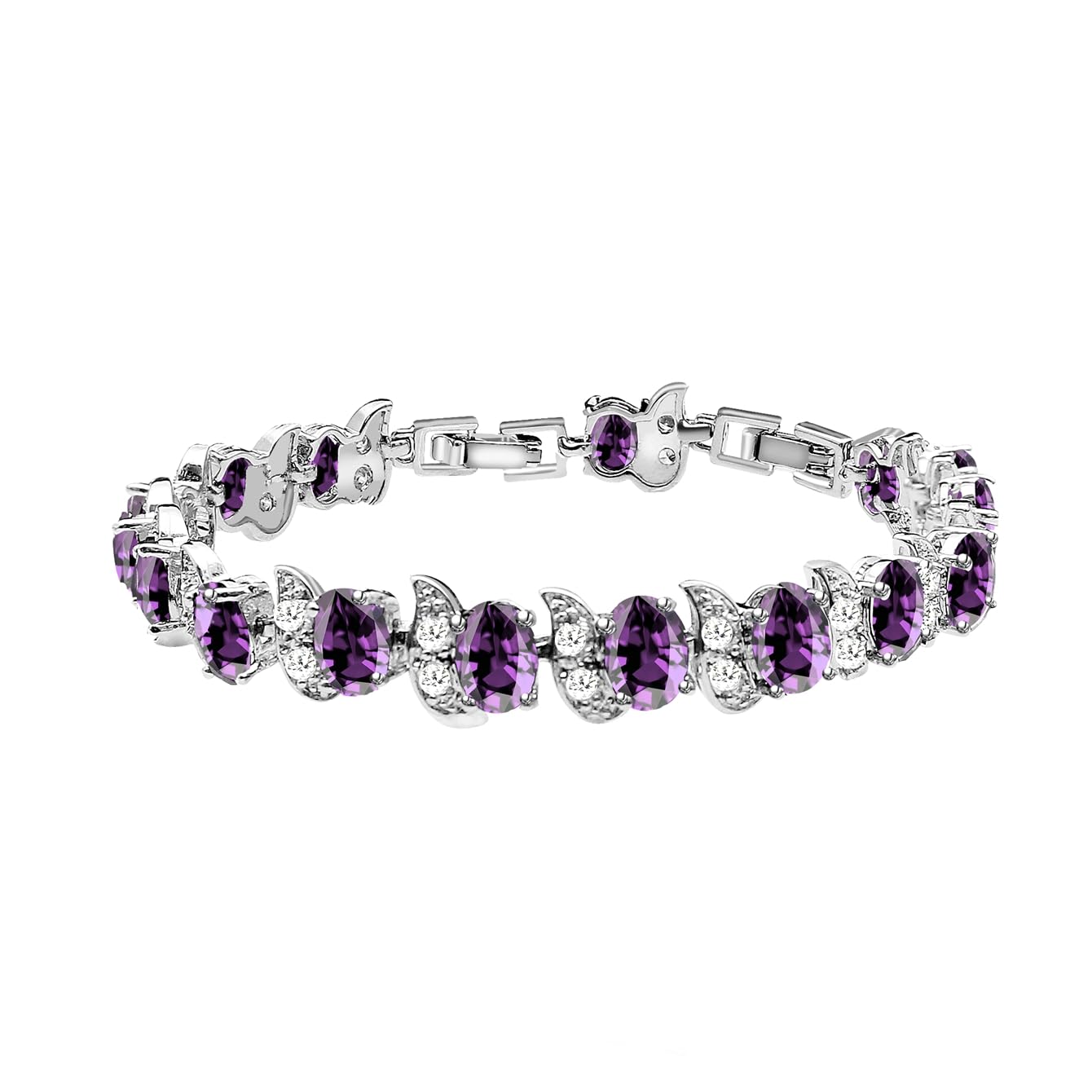 LMXXVJ Fashion Tennis Bracelet Created Emerald White Gold Plated Charm Bracelet Gifts Jewelry for Women