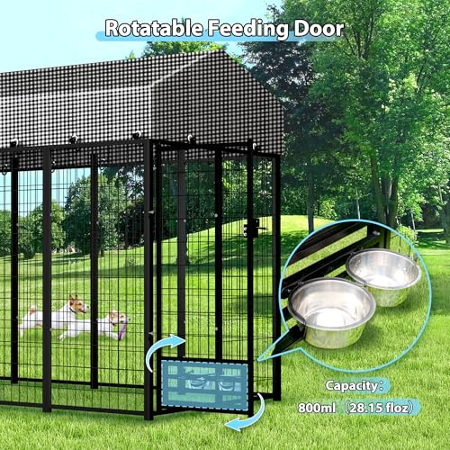 Kicari DOG001_NEW Large Dog Kennels Outside,Upgraded Outdoor Pet Palypen Dog House With Removable Waterproof Cover Uv -Resistant Roof &Secure Lock,Heavy Duty Dog Enclosure thumb #3
