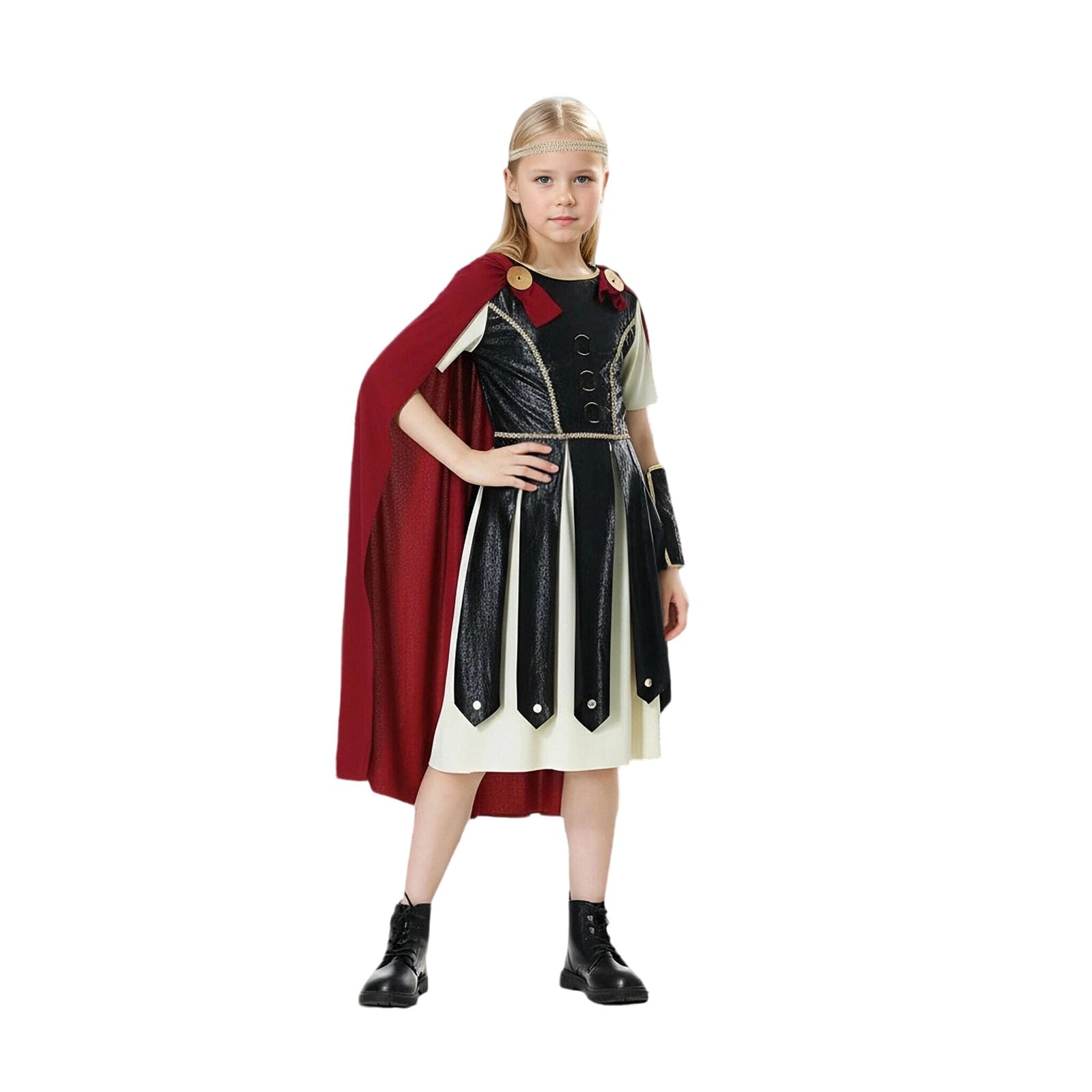 Generisch Rzymska sukienka kostiumowa dla dziewczynek z tarczą na Halloween Cosplay
