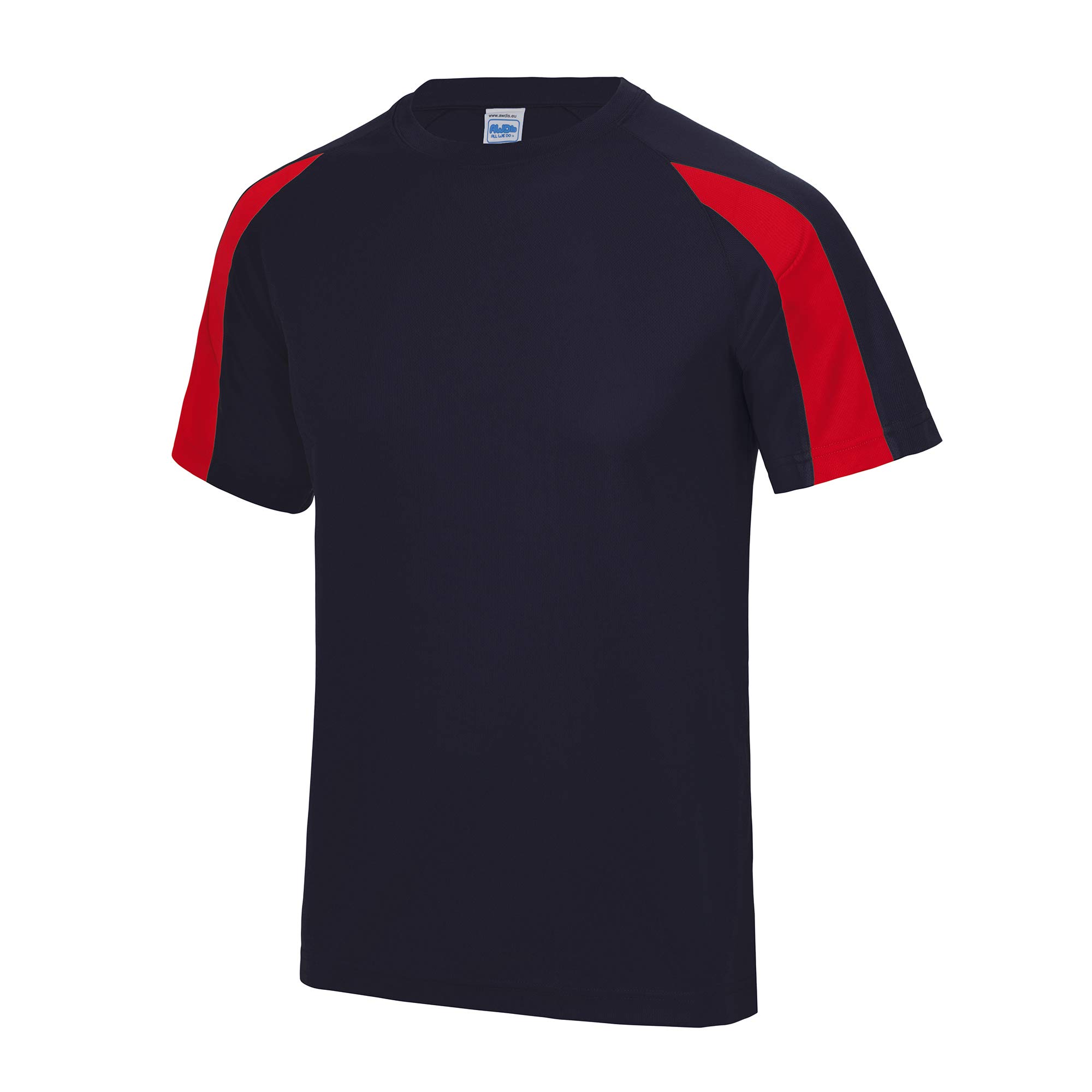 AWDis Contrast Cool T French Navy/Fire Red