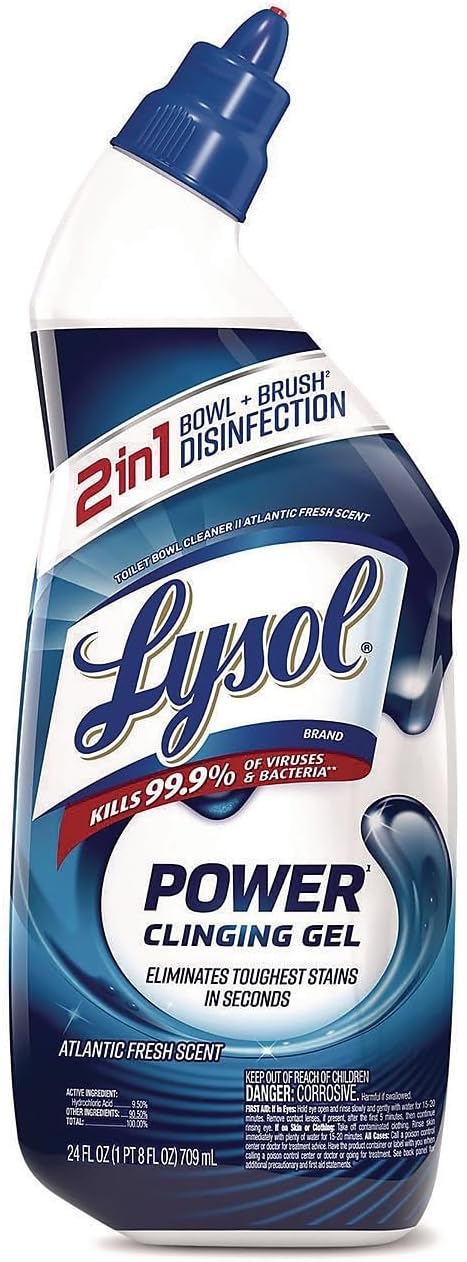 Lysol Brand 98012 Disinfectant Toilet Bowl Cleaner, Wintergreen, 24oz Bottle, 9/Carton