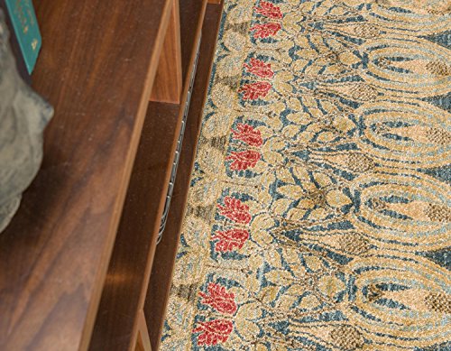 Unique Loom Edinburgh Collection Area Rug - Canmore (9'X 12' 2" Rectangle, Navy Blue/ Tan) #TOP5