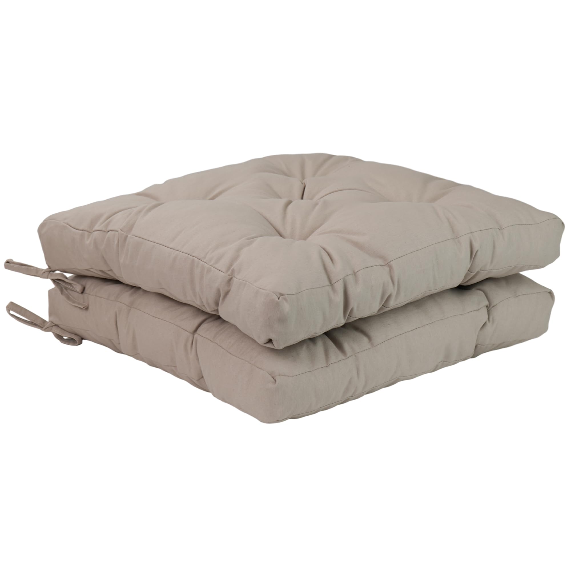 Viste tu hogar Pack 2 Cojines para Silla, 40x40x5 CM, Efecto Tridimensional, Relleno de 100% Poliéster, Ideal para Comedor, Terraza, Salón y Restaurante, Color Beige, Fabricado en España