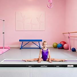 6.6 ft VOFiTNY Inflatable Gym Mats 4-in Thick Air Mat Tumble Track for home/gymnastics/cheer/tumbling