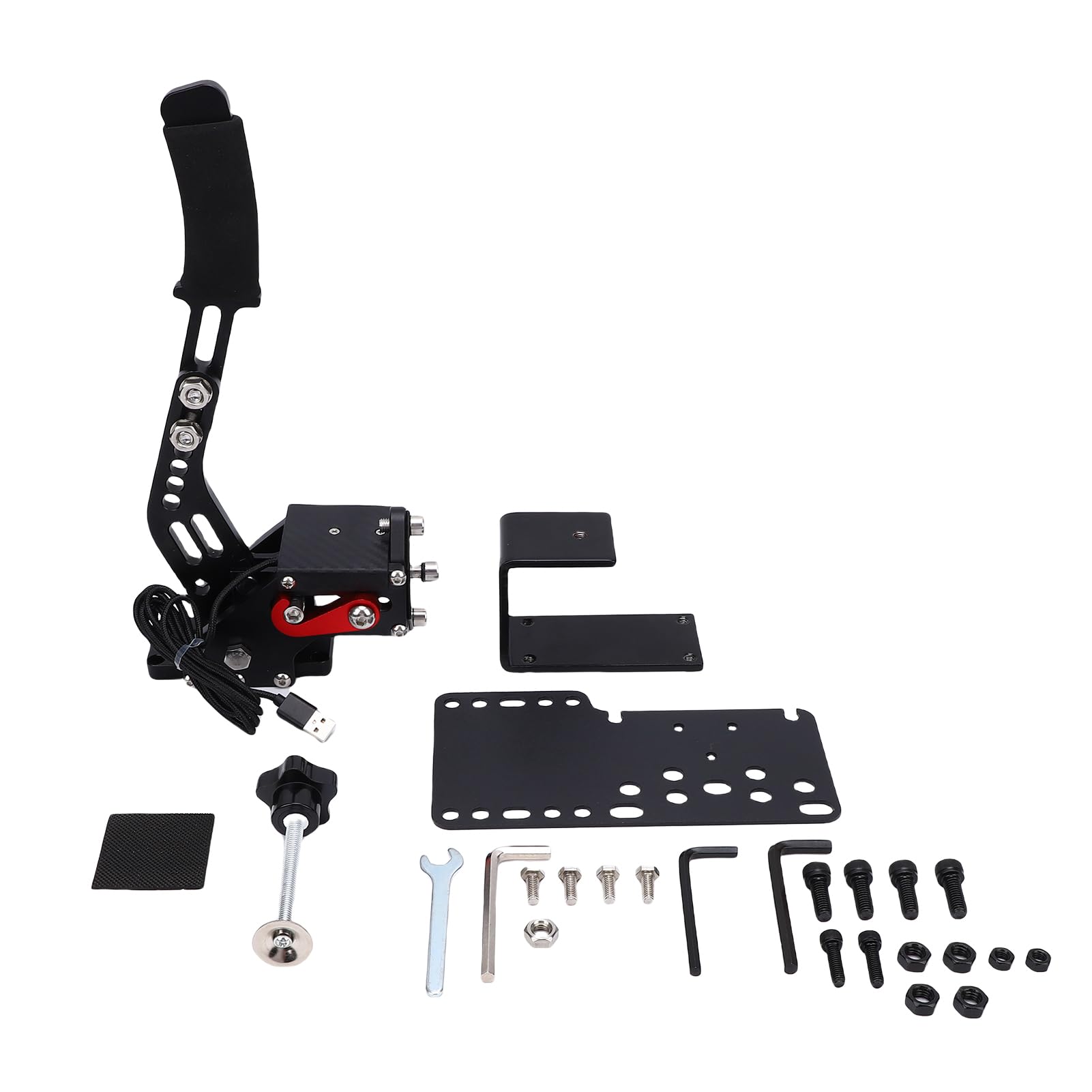 Generic 16-bitowy PC USB Hamulec Ręczny Progresywny Hamulec Liniowy do Gier Wyścigowych Sim Pasuje do G27 G29 G920 G923 T500 T300 z Zestawem Montażu i Montażu ze Stali Węglowej