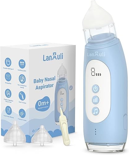 Miniatura 1 de LANMULI Aspirador nasal de grado hospitalario para bebé, succión nasal automática para niños, limpiador de mocos para bebés con nivel de succión
