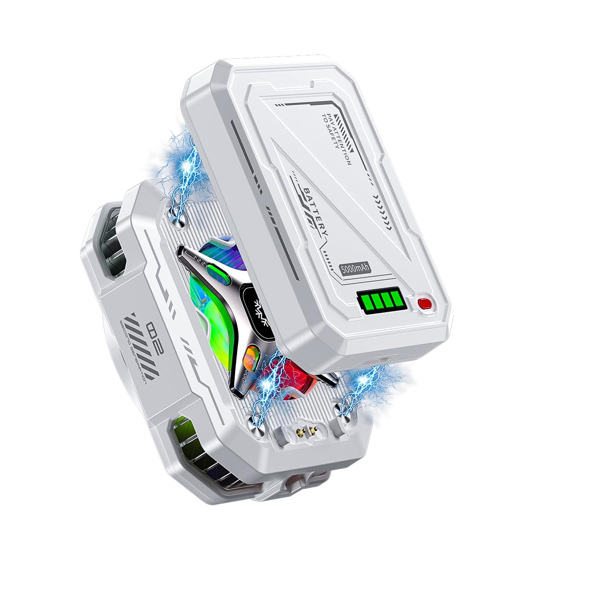 Magnetic Phone Cooler with Rechargeable Battery, LED Cooling Fan with Semiconductor Cooling,Phone Cooler with Power Display, Suitable for Phone Gaming Enthusiasts, Live Broadcast Crowd Network (white) Magnetic Phone Cooler with Rechargeable Battery, LED Cooling Fan with Semiconductor Cooling,Phone Cooler with Power Display, Suitable for Phone Gaming Enthusiasts, Live Broadcast Crowd Network (white)