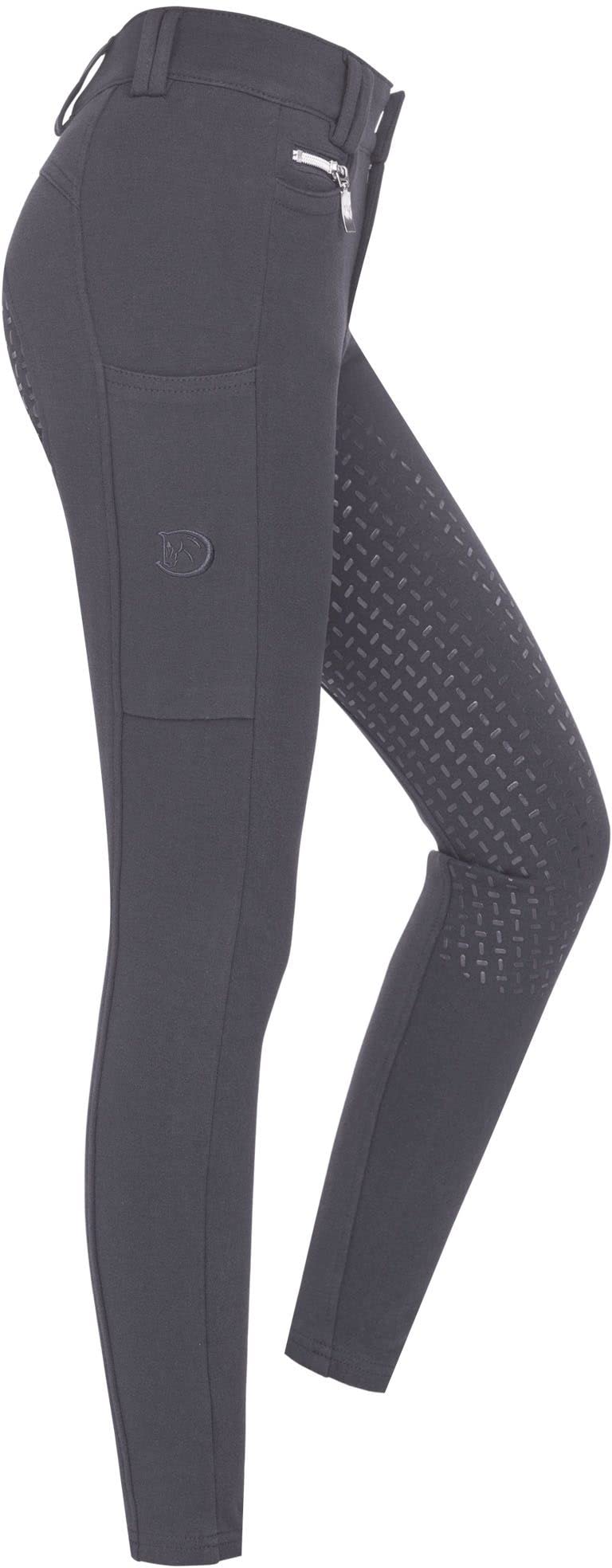 RIDERS CHOICE Pantalon d'équitation en coton et silicone pour enfant avec poche pour téléphone portable
