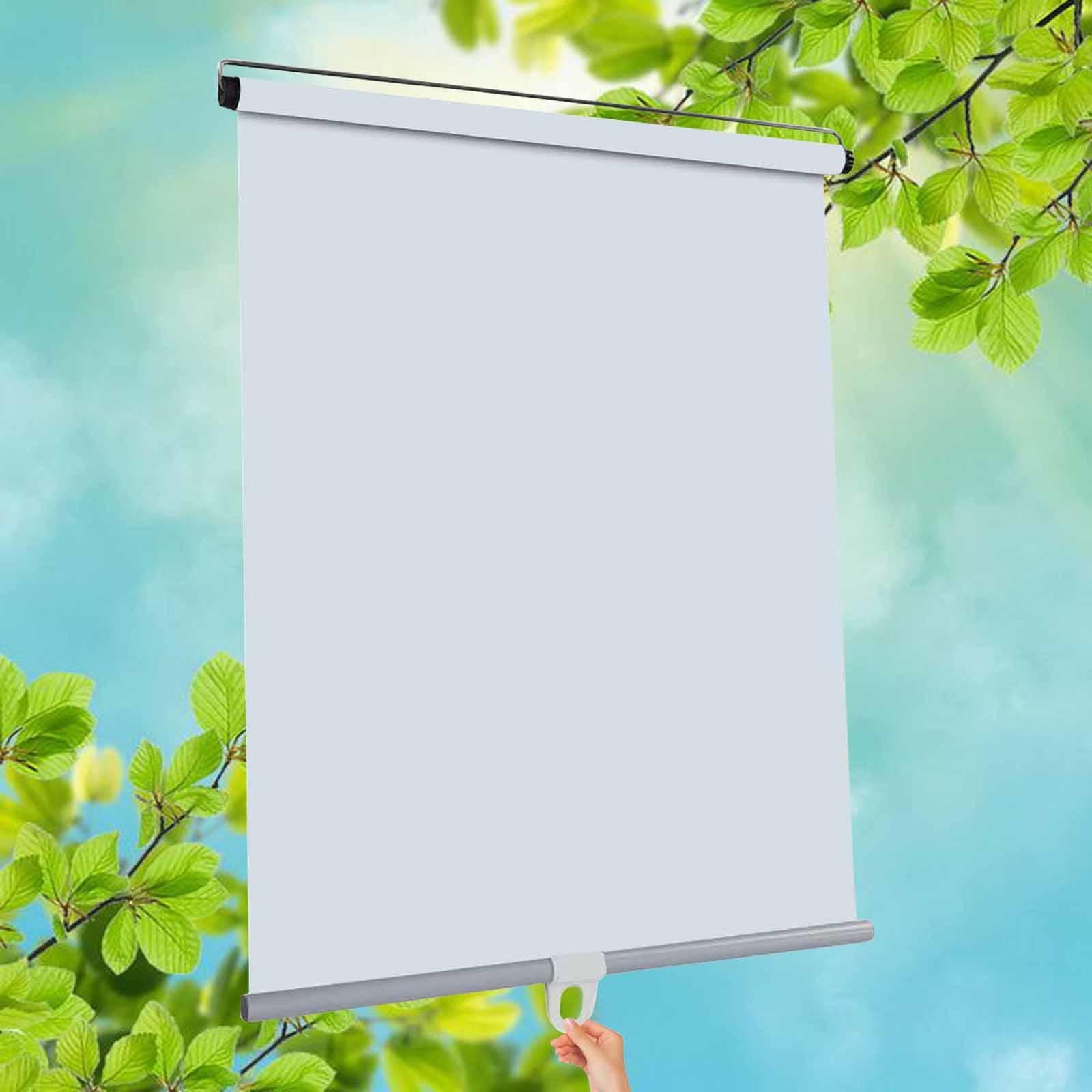 Dzhtuf White Blackout Roller Shades, 32Cm 40Cm 50Cm 60Cm 70Cm 80Cm 100Cm Wide, Sunshade Roller Blinds For Windows, Retractable Rolled Up Blinds Without Drilling, Privacy Curtains,-60X200cm/24X79in