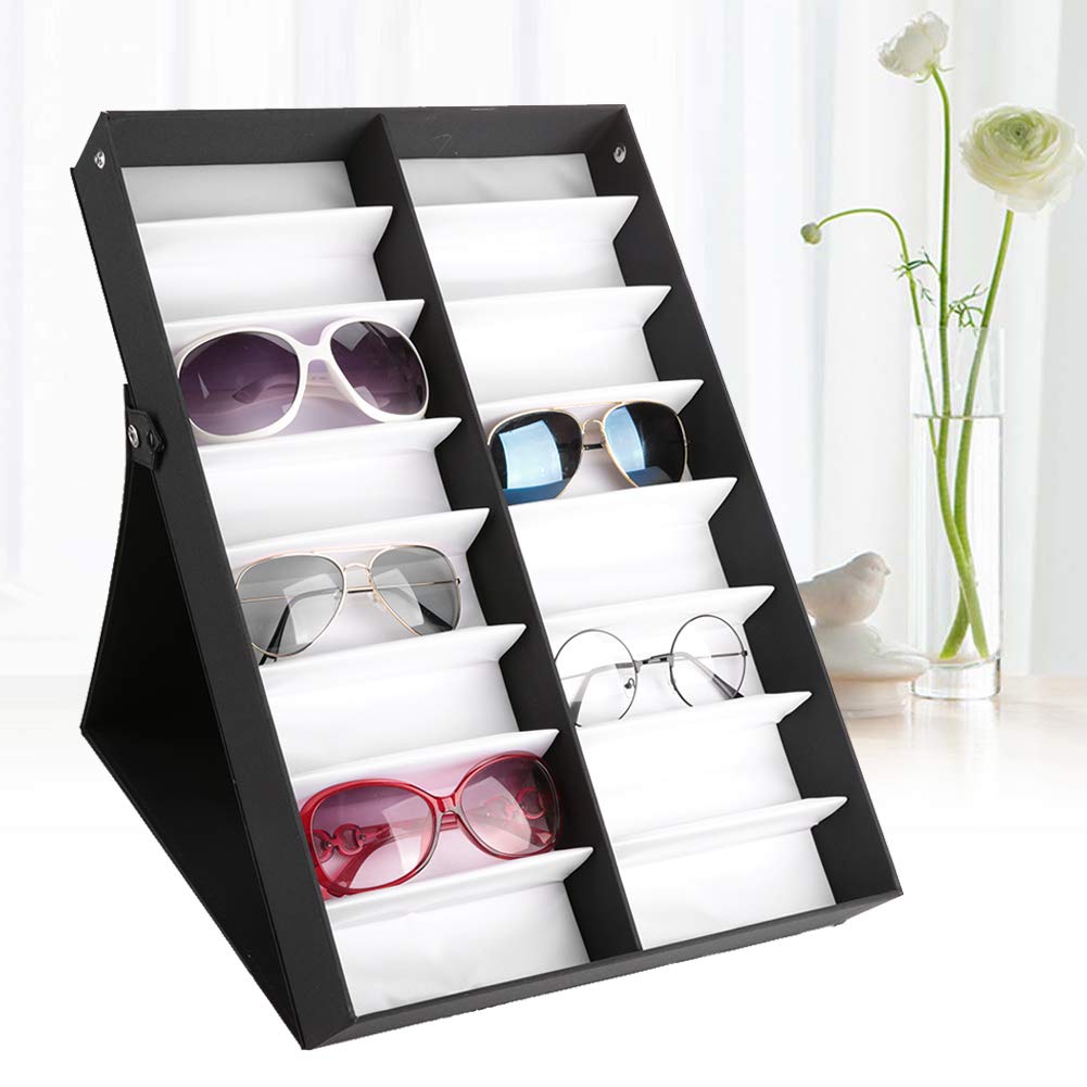 16 Karielki Grids Wase Cage, Organizator Okularów Przeciwsłonecznych, Magazyn Okulary Przeciwsłonecznej, Czarny i Whit3