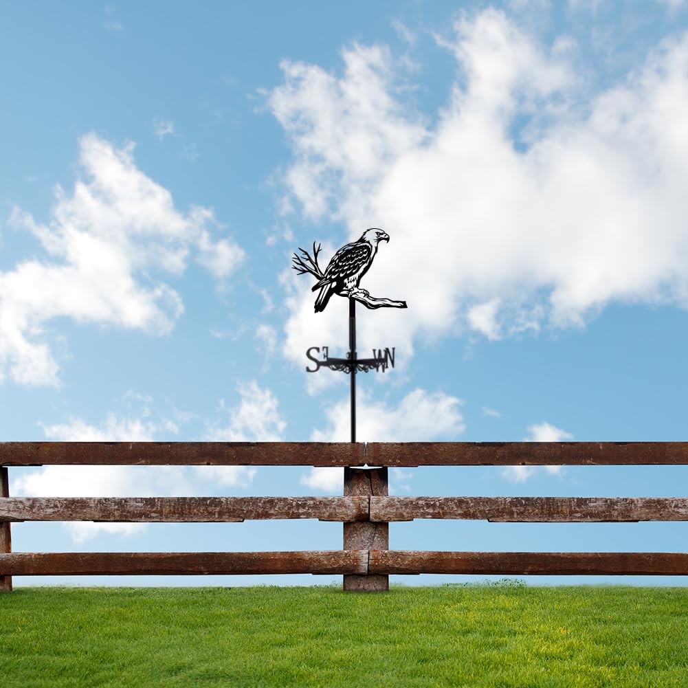 SUPERDANT Grifo con águila en las ramas Indicador de dirección del viento señales decorativas de dirección del viento veleta para granja jardín exterior césped decoración techo