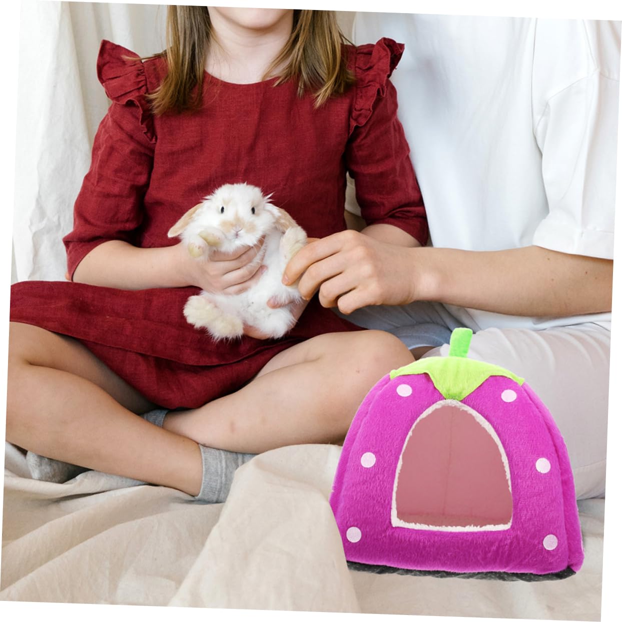 ibasenice Refugio de Hámster de Tela Forma de Dibujos Animados, Cama Cómoda y Cálida para Cobayas y Roedores, Lavable para Dormir y Jugar