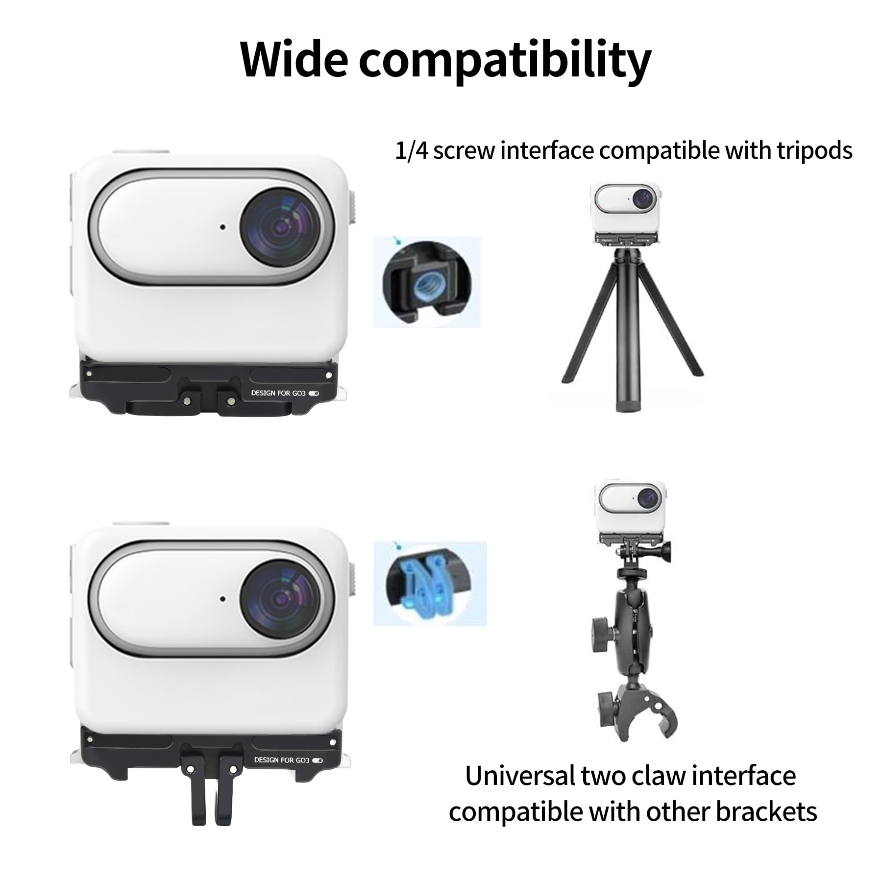 Amazon | ZLiT カメラマウント for Insta360 Go3 GO3S用 磁気クイック 