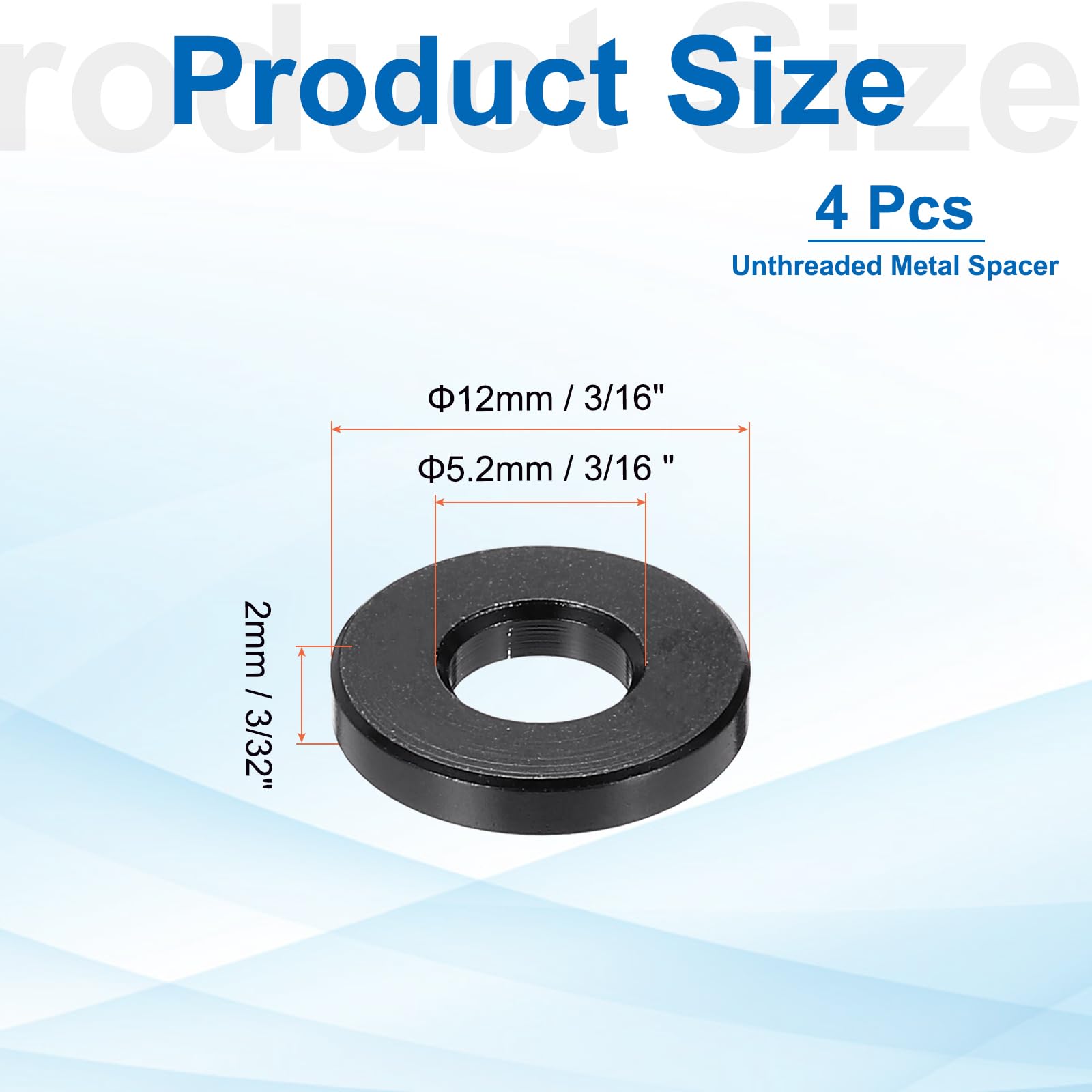 PATIKIL 4pcs M5 Aluminium Spacers, 3/16" ID x 1/2" OD Round Standoff Spacer - Image 2