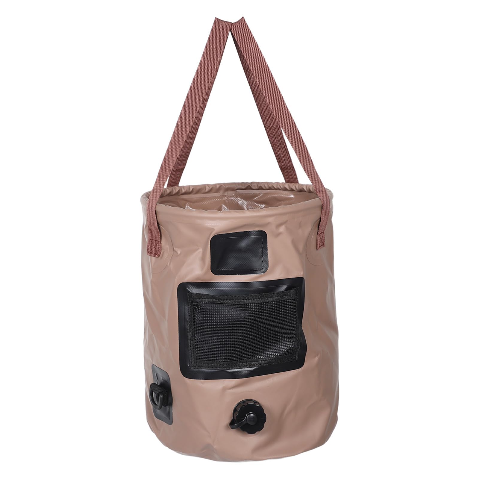 Cubo de agua plegable de 25 L con boquilla y asa para exteriores
