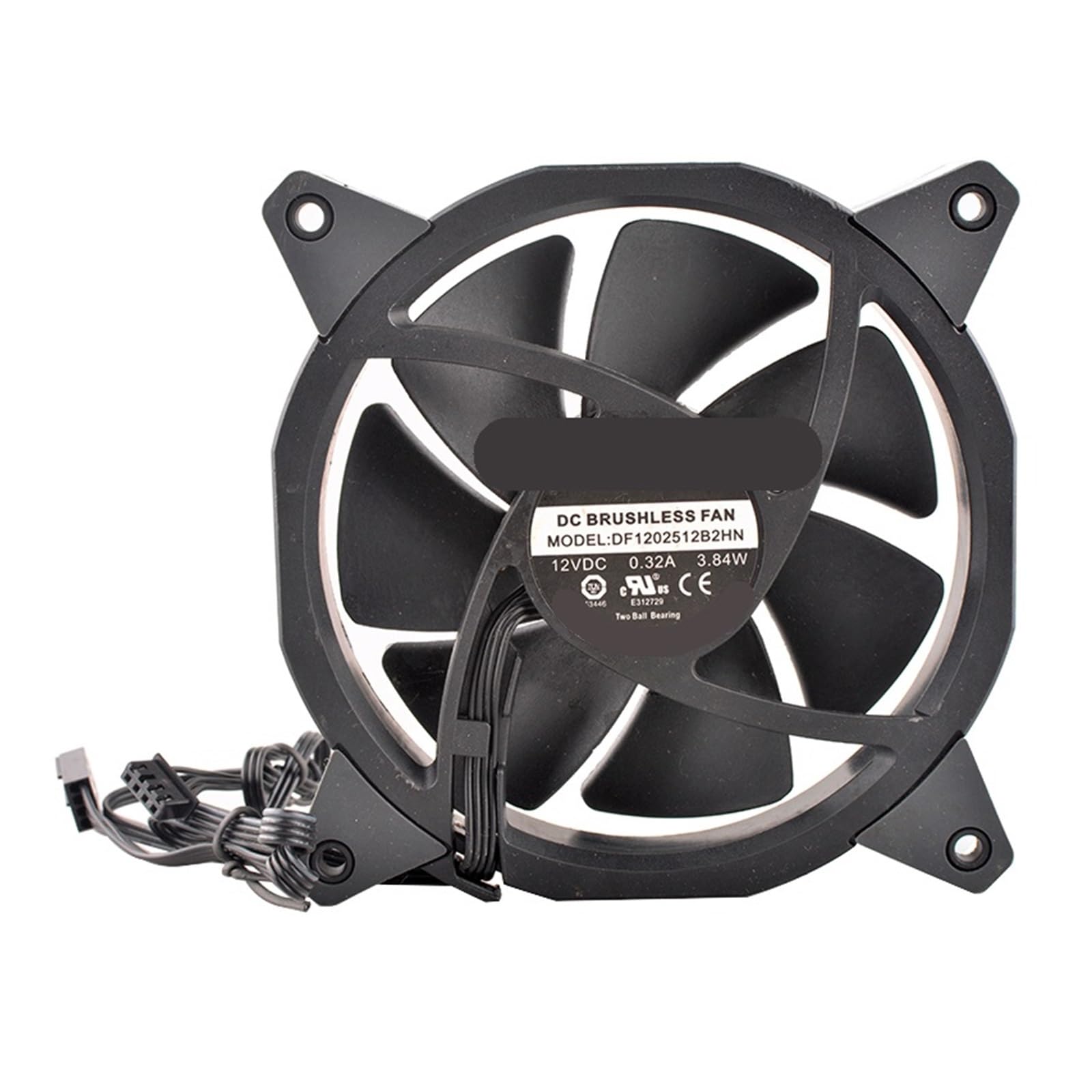JJKKOZVQF Cooling Fan 12cm 120mm 120x120x25mm DC12V 0.32A 3.84W 4-Pin 3000RPM