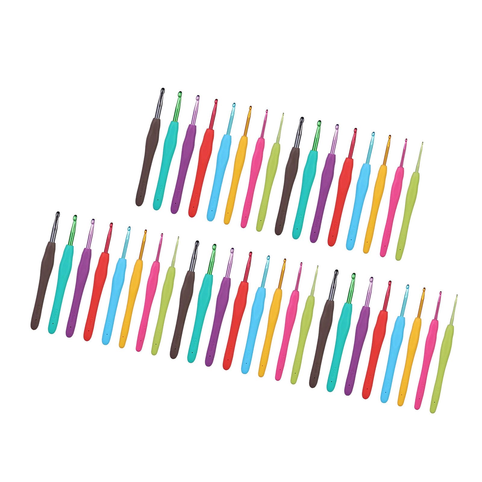 5 Set 2.0mm-6.0mm Crochet Hook Set Practical Knitting Needle Ergonomical Crochet Needle Accessories