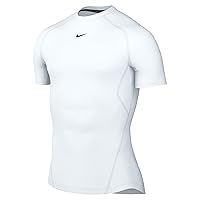 Nike FB7932-100 M NP DF Tight Top SS Maglia Lunga Uomo White/Black Taglia L