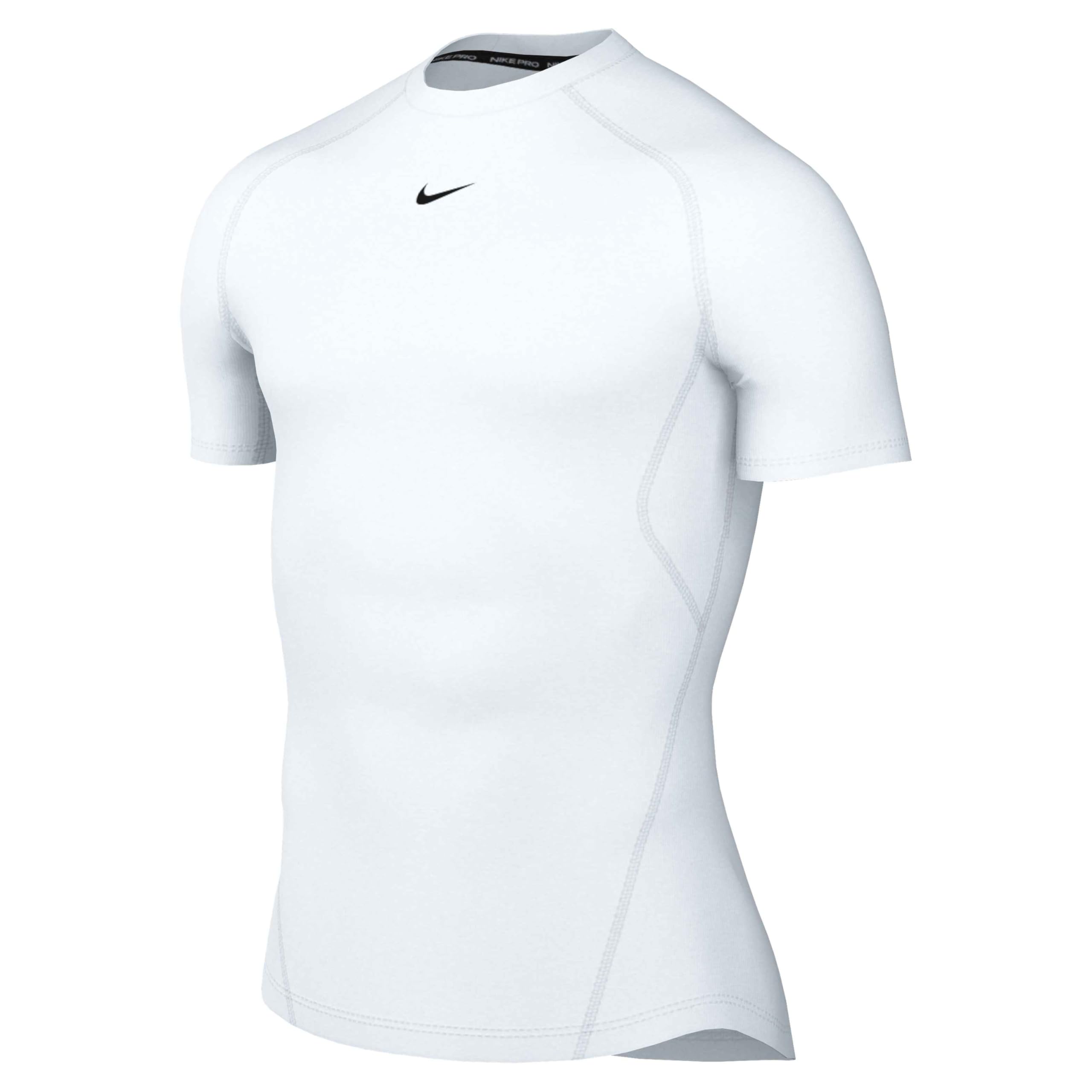 Nike Mens Training Dri-FIT Tight Short Sleeve Fitness Top, White/Black, Size 2Xl, Men