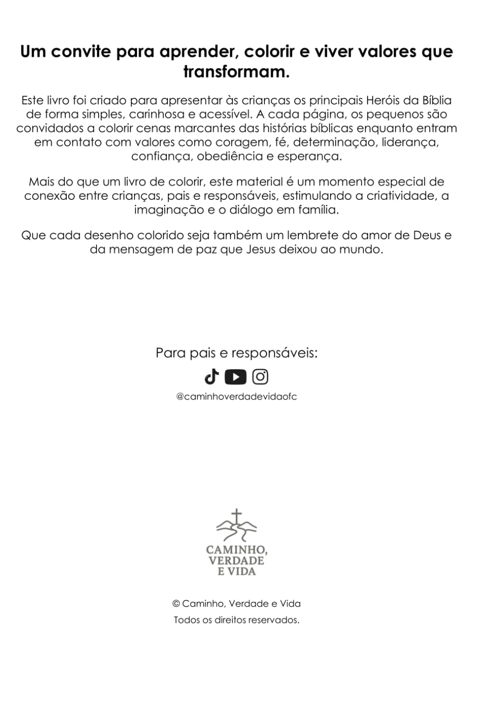 Heróis da Bíblia para Colorir: Histórias bíblicas infantis para aprender valores cristãos brincando (Caminho, Verdade e Vida)