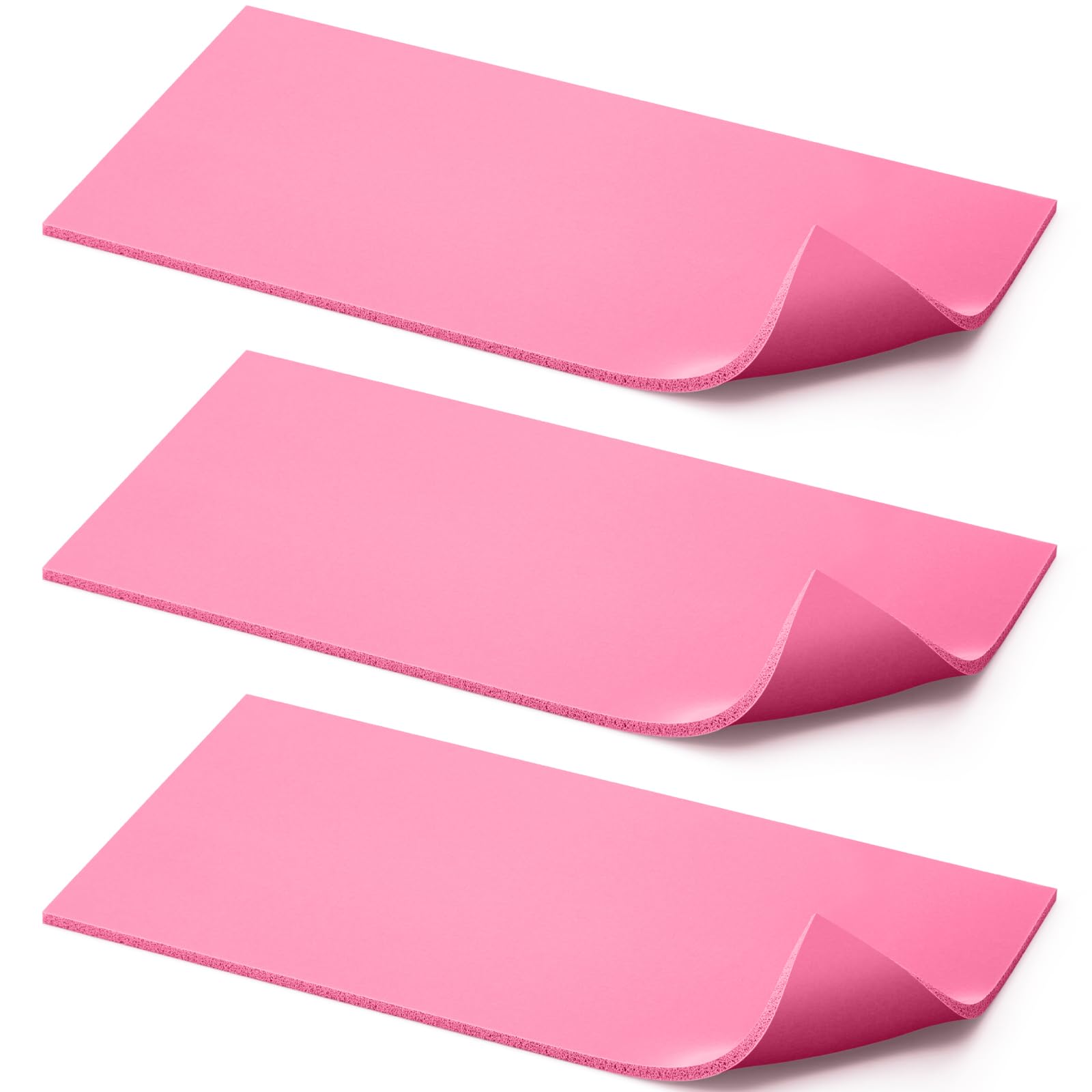 Pushglossy 3 Pcs Silicone Heat Press Cover Pad 1/8" X 4" X 8" Foam Press Mat Accessories Double Sided Use for Hat HTV Transfer Vinyl DIY Small Business (Pink)