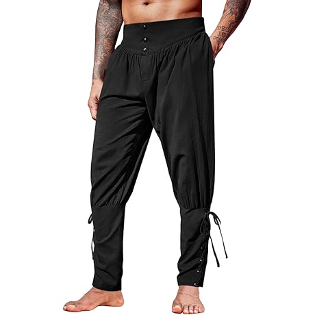 Runcati Mens Medieval Ankle Pants: Elevate Your Renaissance Ensemble