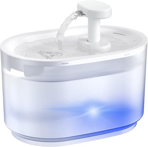 Miniatura 1 de DELOMO - Fuente de agua para gatos de 118 onzas  35 L - Fuente de agua para gatos sin BPA bomba inteligente LED detección de nivel de agua fuente de