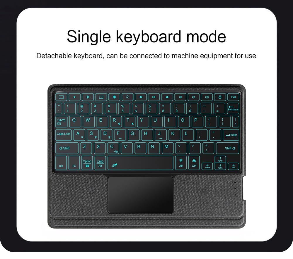 Etui na klawiaturę, kompatybilne z Xiaomi Poco Pad X1 28.4 cm (2025), podświetlane, odłączane, bezprzewodowe, Bluetooth, pokrowiec ze skóry PU, kompatybilne z Xiaomi Poco Pad X1 28.4 cm (kolor czarny)