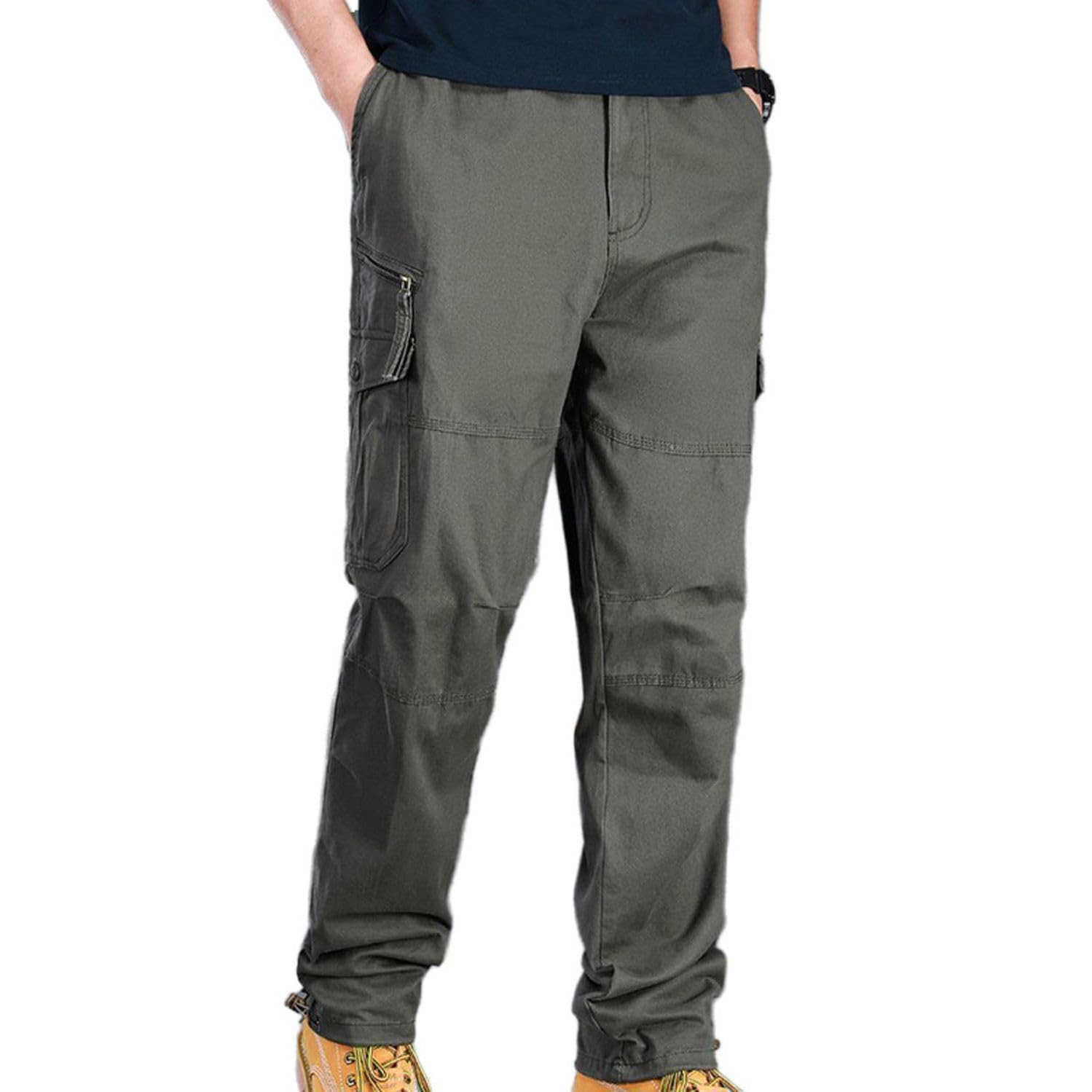 Pantalones de Carga Tácticos para Hombre Tallas Grandes, de Pierna Ancha y Algodón, Utilitarios para Deportes