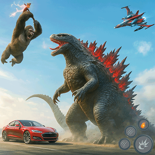 Godzilla Gorilla Roboter Auto Transformation Stadt Rettung Kampf Schießen