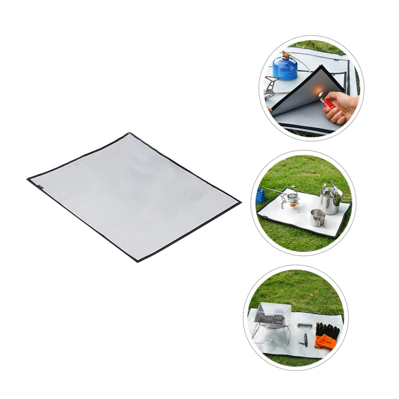 Hemoton 1Pc Fire Retardant Insulation Pad for Outdoor Dining Camping Heat Mat Durable Coated for Picnics Barbecues and Emergency Use