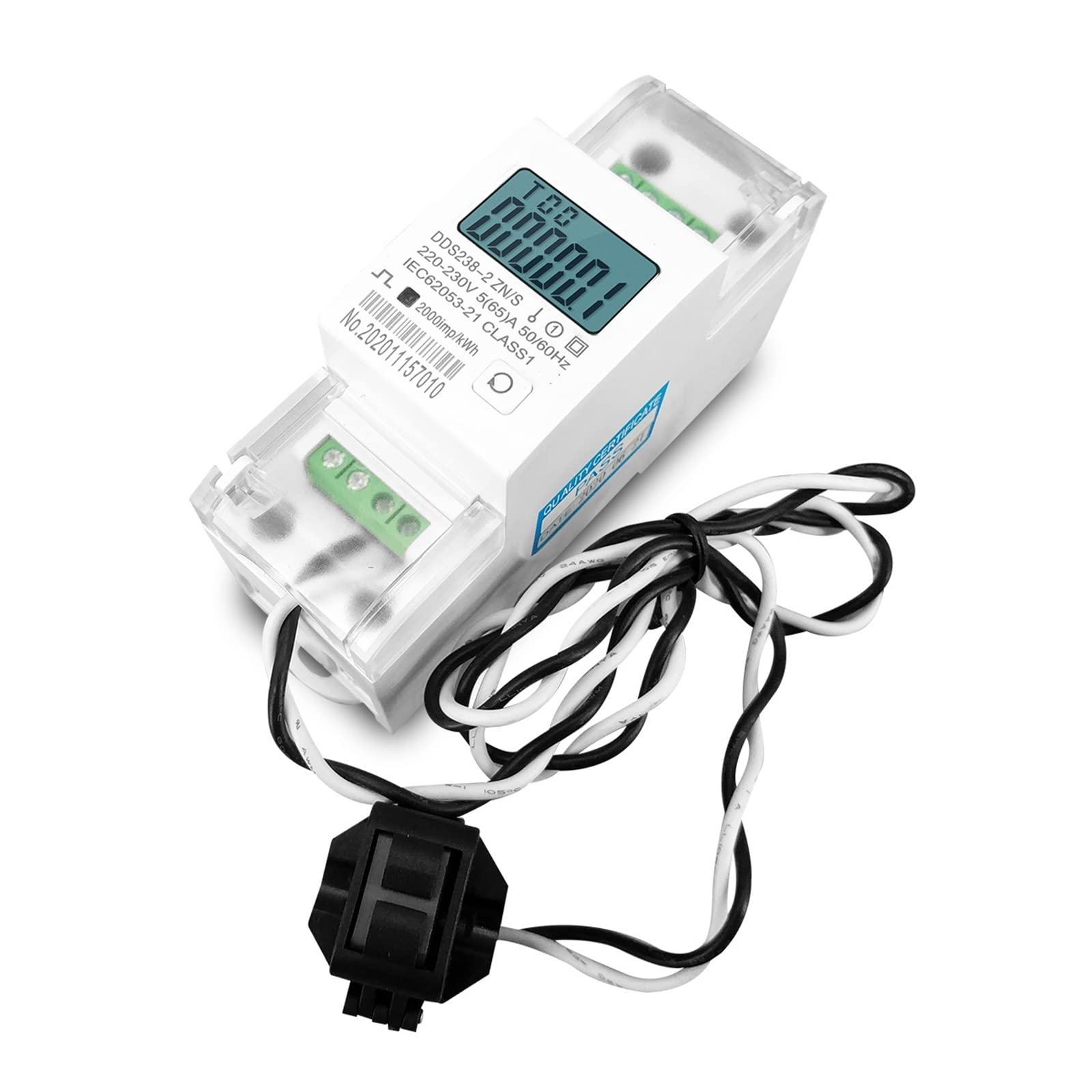 Monitor de energía Split CT 65 A 100 A monofásico multifunción, riel DIN KWH W, medidor de energía, monitor de consumo de energía