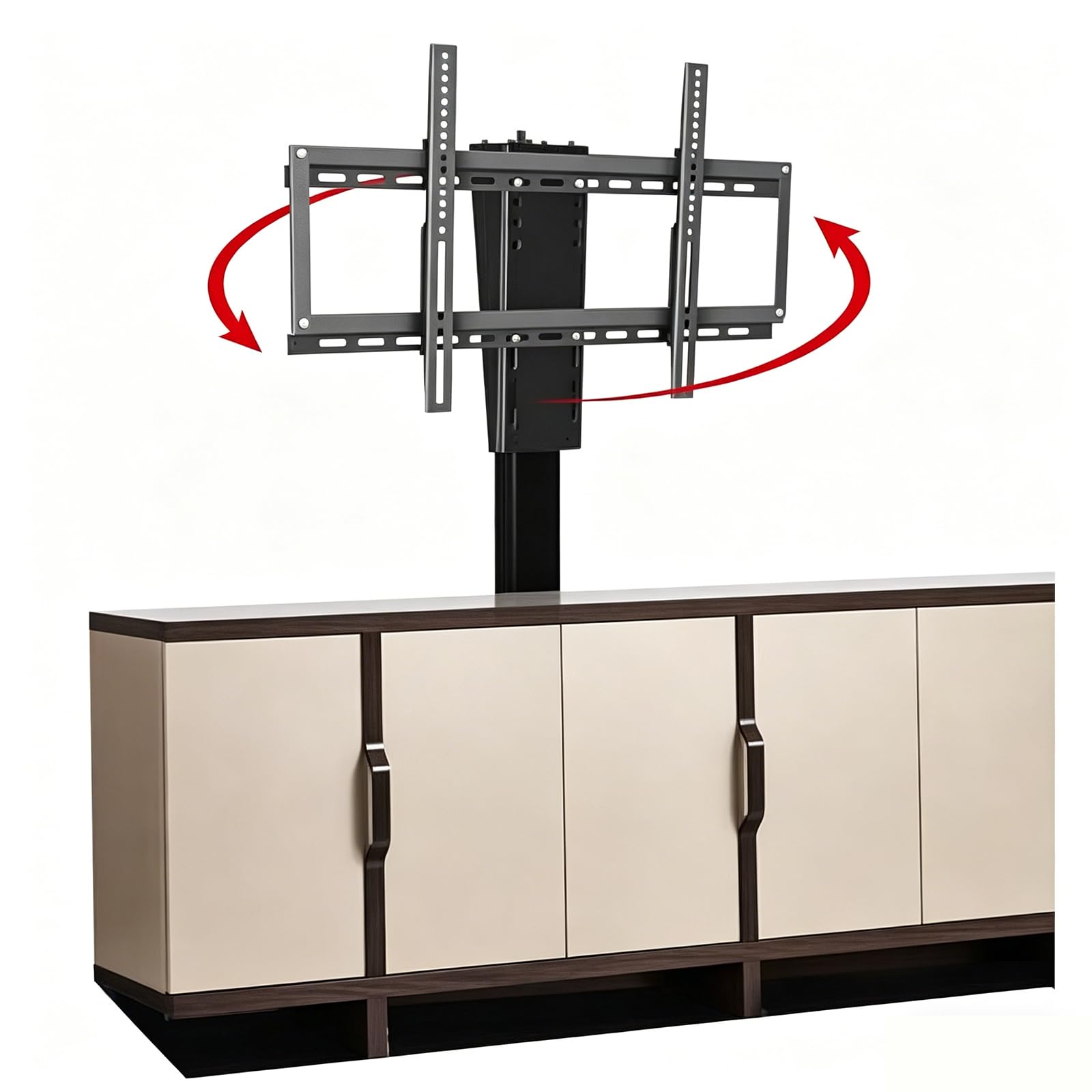 Soporte Techo TV motorizado, Elevación Manual con rotación de 360° Soporte Techo, Mueble motorizado para TV de 32 a 70 Pulgadas con VESA 600x400 mm (360°-130cm)