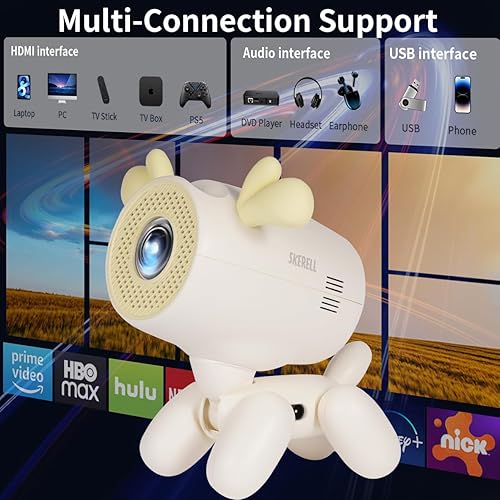 Miniatura 2 de Mini proyector con WiFi y Bluetooth - Proyector portátil al aire libre para cine en casa, compatible con HDMIUSB, ideal para películas y juegos