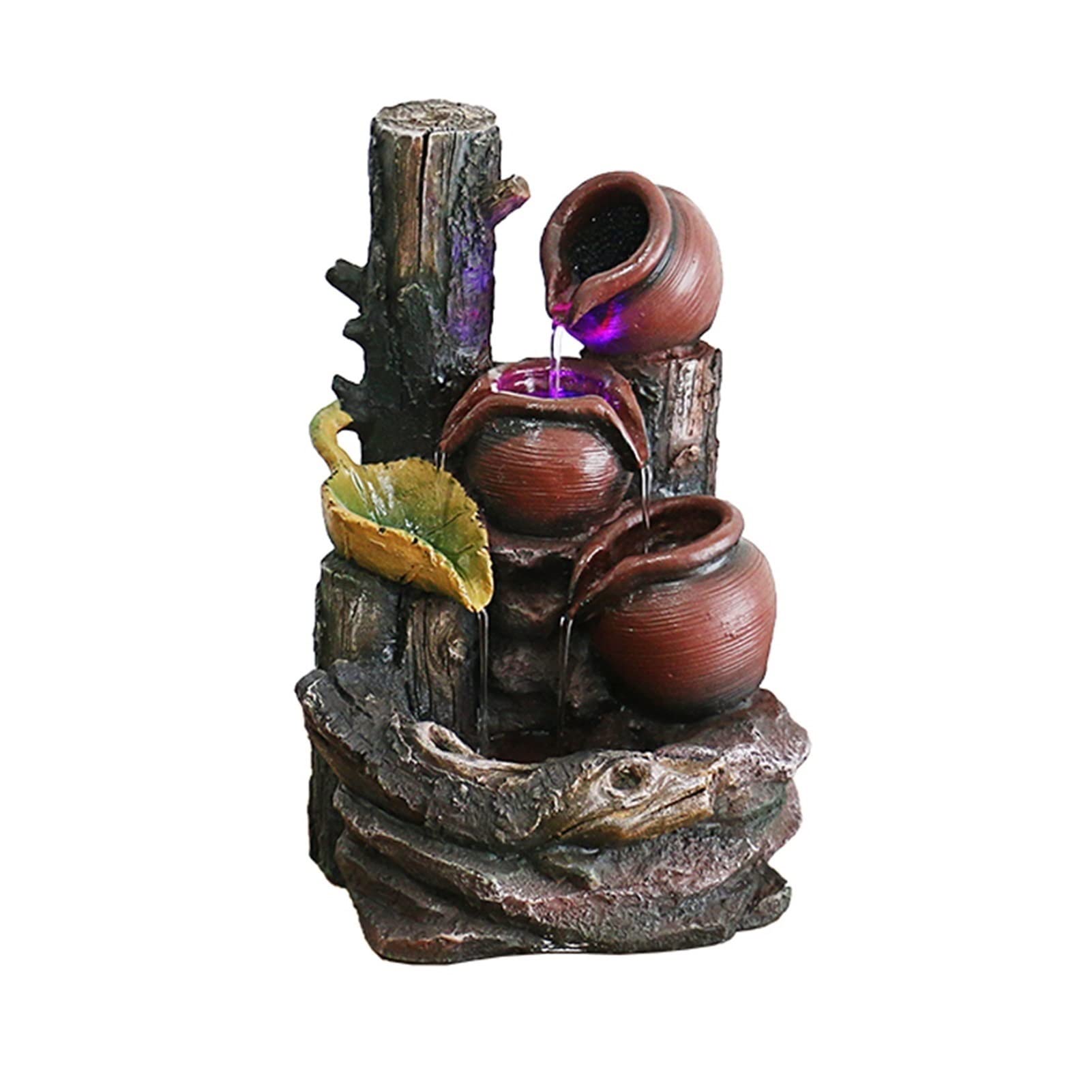 Fuente Decorativa de jardín, Fuente de Agua con Cascada, de Resina, Feng Shui Zen, decoración para salón, Dormitorio, Oficina