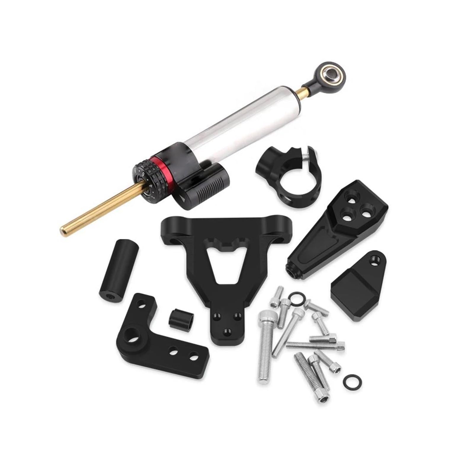 Feilivci Titanium Black Set Replacement Parts For Ninja1000sx For Ninja 1000Sx Z1000sx Z1000sx Steering Damper Stabilizer Bracket Support Mounting Kit Modification Parts(Titanium Black Set)