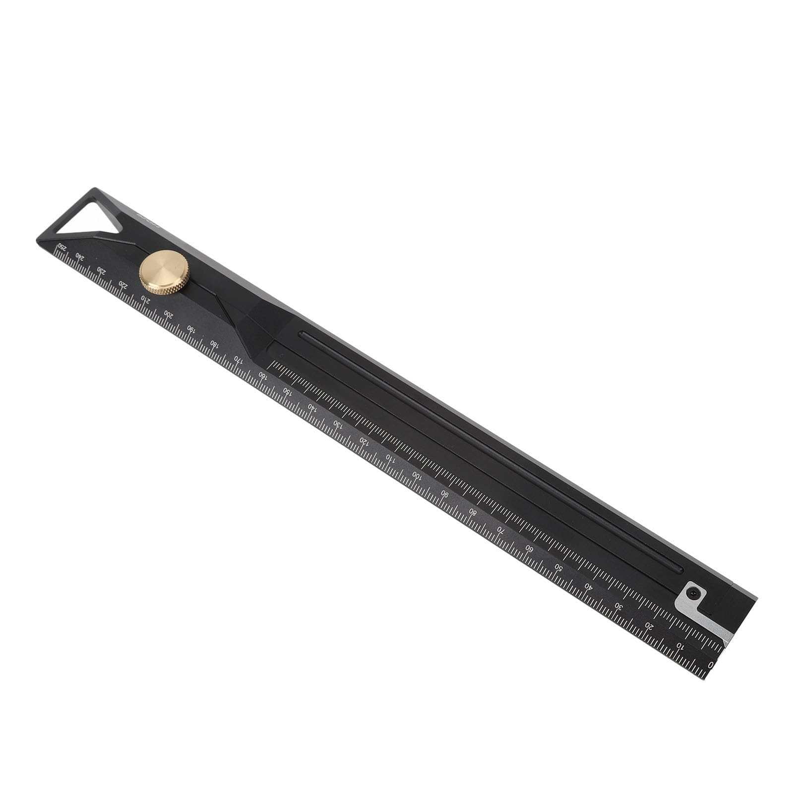 Haofy Righello Dritto in Lega di Alluminio da 25 Cm, Strumento di Misurazione Professionale per Ingegneria, Disegno e Lavorazione del Legno