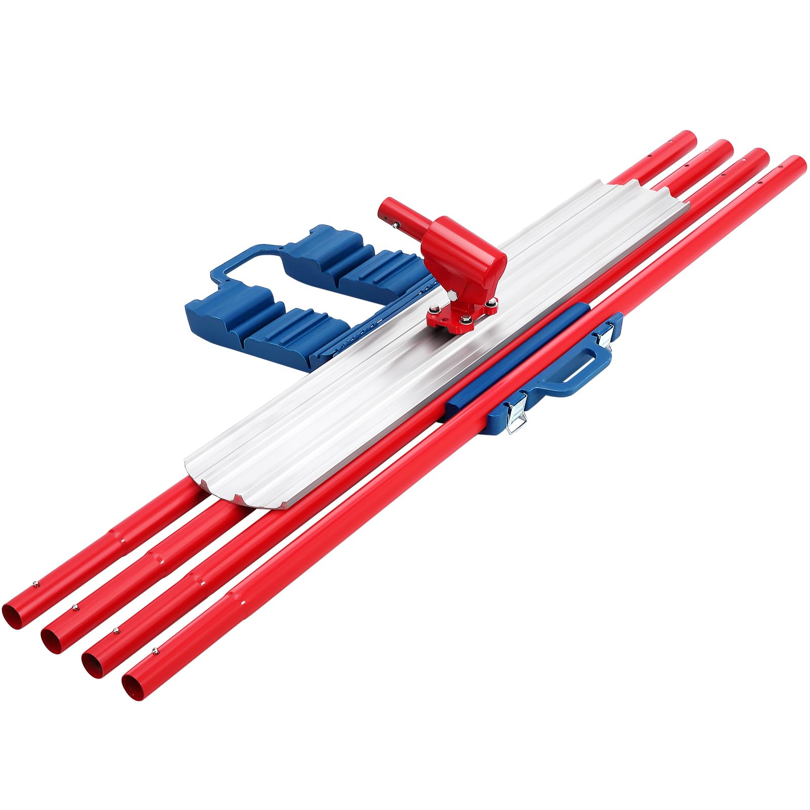 Garvee Flotteur Bull professionnel en magnésium pour béton – Outil de lissage et finition – Support réglable – Idéal maçonnerie – 48x8 pouces, 4 barres imbriquées, manche long 180CM